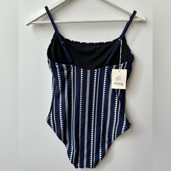 LemLem - Elene Classic One Piece - Navy / White Vertical Stripe - Small - Picture 8 of 14
